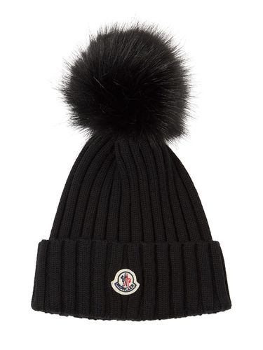 Virgin Wool Beanie W/ Pompom - MONCLER - Modalova