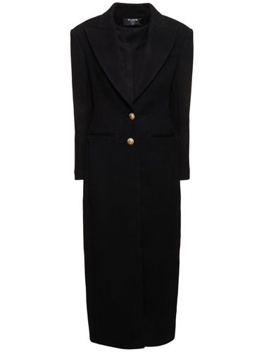 Wool & Cashmere Long Coat - BALMAIN - Modalova