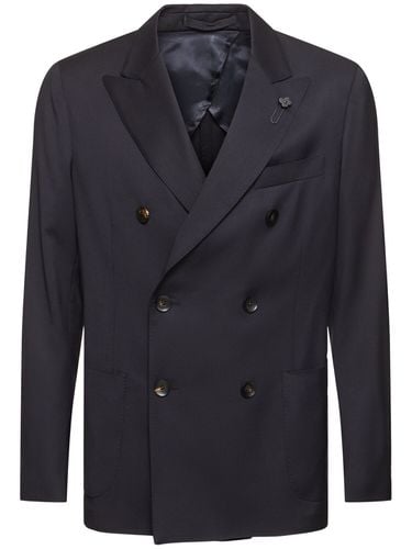 Fine Wool Double Breasted Blazer - LARDINI - Modalova