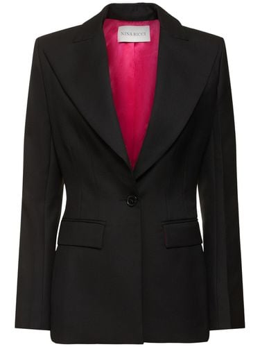 Wool Gabardine Single Breasted Blazer - NINA RICCI - Modalova