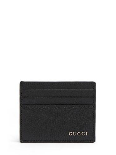 Porta Carte Di Credito Script In Pelle - GUCCI - Modalova