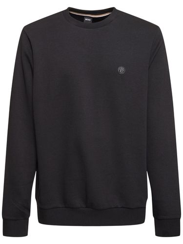 Sharpe Logo Stretch Cotton Sweatshirt - BOSS - Modalova