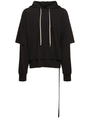 Hustler Hooded Cotton Jersey T-shirt - RICK OWENS DRKSHDW - Modalova