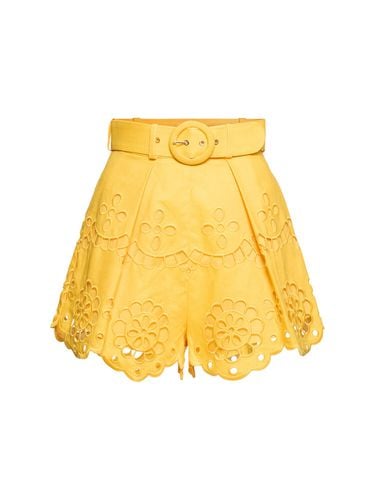 Pop Linen Embroidered Shorts - ZIMMERMANN - Modalova