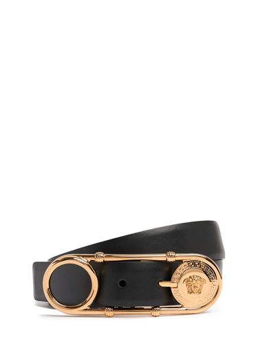 Mm Leather Belt - VERSACE - Modalova