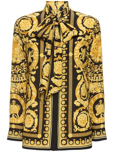 Baroque Print Silk Shirt - VERSACE - Modalova