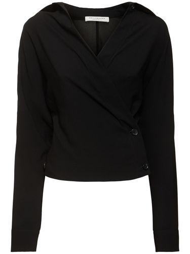 Light Tech Crepe Wrap Shirt - PHILOSOPHY DI LORENZO SERAFINI - Modalova