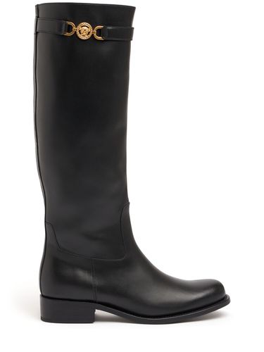 Mm Hohe Stiefel Aus Leder - VERSACE - Modalova