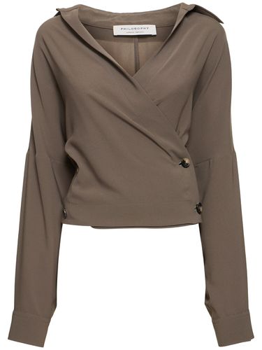 Light Tech Crepe Wrap Shirt - PHILOSOPHY DI LORENZO SERAFINI - Modalova