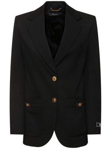 Informal Stretch Wool Jacket - VERSACE - Modalova