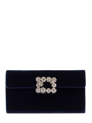 Velvet Clutch W/embellished Buckle - ROGER VIVIER - Modalova