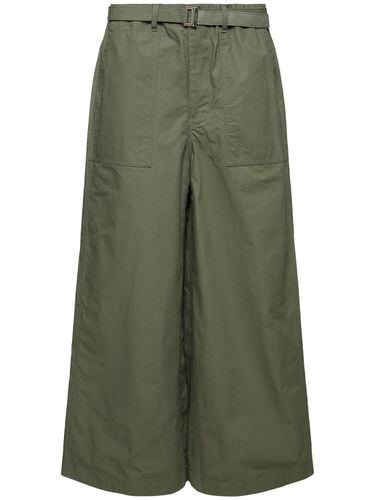 Rip Stop Cotton Blend Wide Pants - SACAI - Modalova