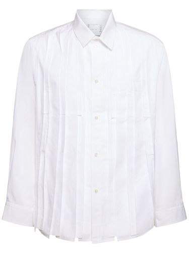 Pleated Cotton Poplin Shirt - SACAI - Modalova