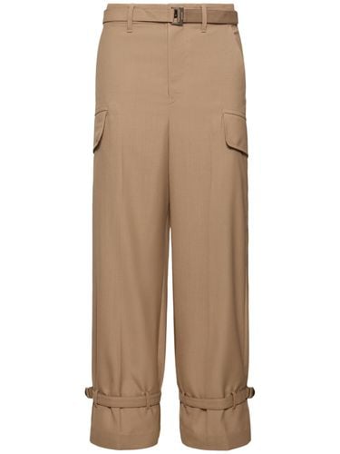 Pantaloni Cargo In Misto Lana - SACAI - Modalova