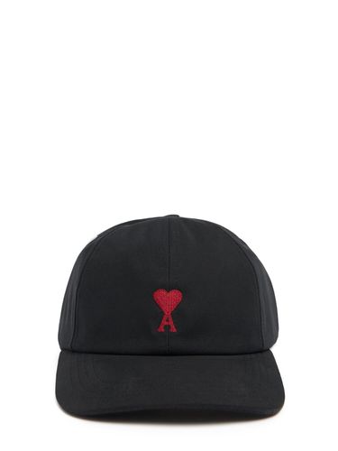 Logo Embroidered Cotton Cap - AMI PARIS - Modalova