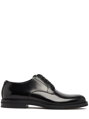 Brushed Leather Lace-up Shoes - DOLCE & GABBANA - Modalova