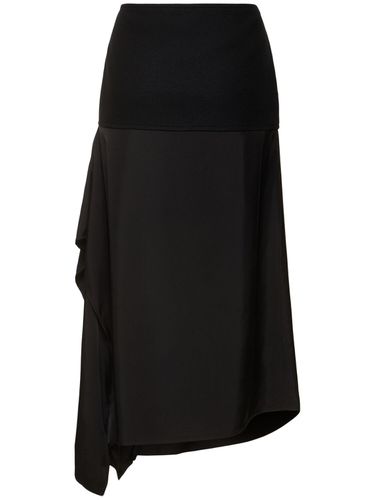 Textured Wool Jersey Midi Skirt - JIL SANDER - Modalova