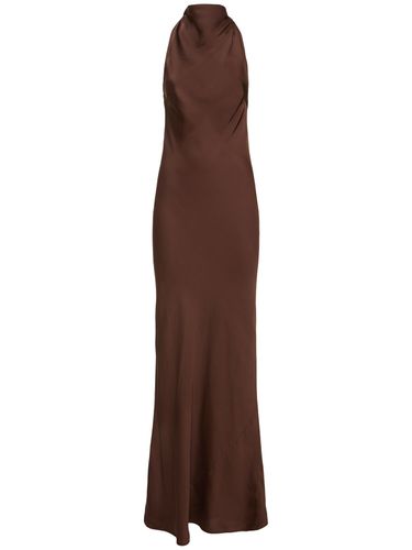 Halter Neck Satin Maxi Dress - ROTATE - Modalova