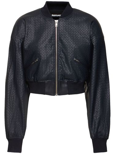 Cropped Faux Leather Bomber Jacket - ROTATE - Modalova