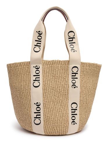 Large Woody Paper Tote Bag - CHLOÉ - Modalova