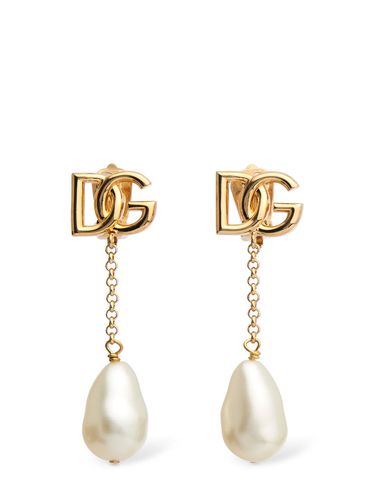 Dg Imitation Pearl Clip-on Earrings - DOLCE & GABBANA - Modalova