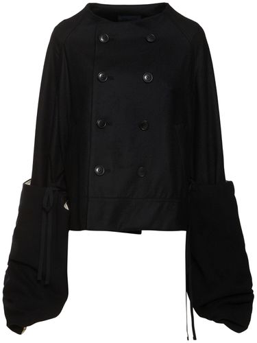 Short Peacoat W/ Furry Sleeves - YOHJI YAMAMOTO - Modalova