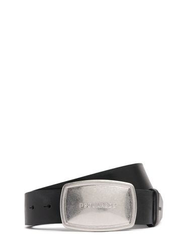 Mm Logo Plaque Leather Belt - DSQUARED2 - Modalova