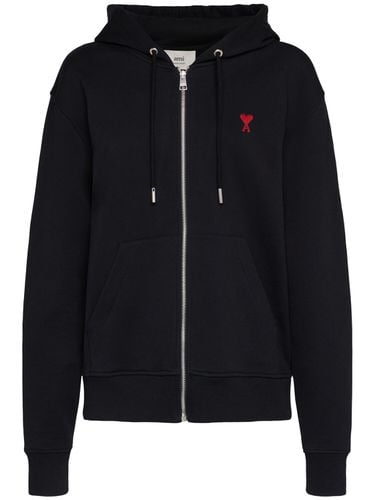 Ami De Coeur Cotton Zip Hoodie - AMI PARIS - Modalova