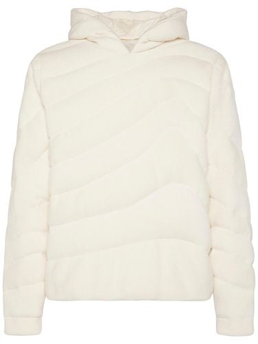 Virgin Wool Down Sweatshirt - MONCLER - Modalova