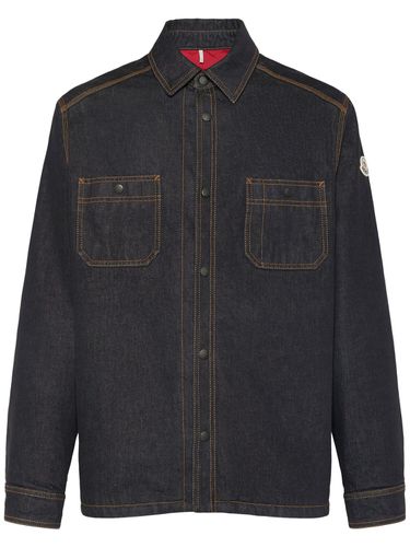 Cotton Denim Shirt - MONCLER - Modalova