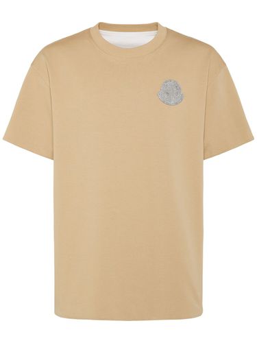 Logo Cotton Jersey T-shirt - MONCLER - Modalova