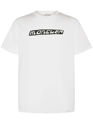 Logo Cotton T-shirt - MONCLER - Modalova