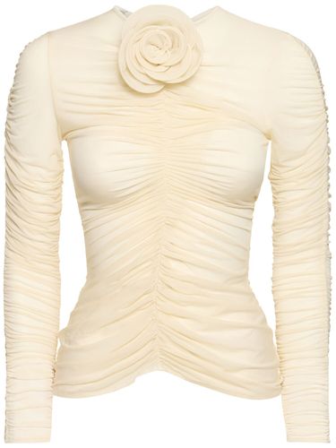 Jersey Rose Draped Top - MAGDA BUTRYM - Modalova