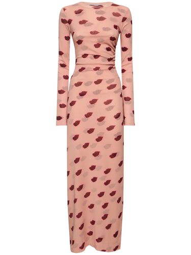 Lip Print Mesh Long Dress - STELLA MCCARTNEY - Modalova