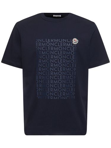 Logo Cotton Jersey T-shirt - MONCLER - Modalova