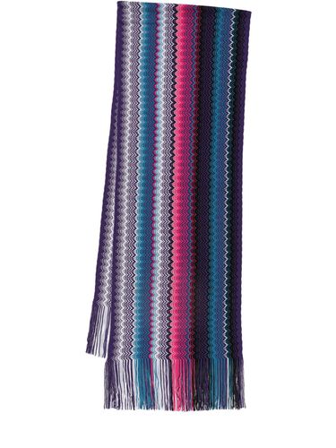 Fringed Wool Scarf - MISSONI - Modalova