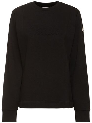 Logo Cotton Blend Sweatshirt - MONCLER - Modalova