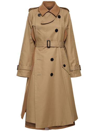 Long Gabardine Trench Coat - SACAI - Modalova