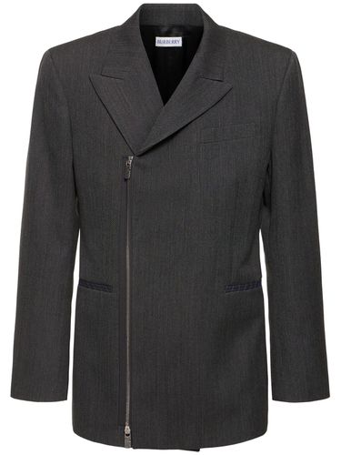 Blazer Aus Wolle Mit Reißverschluss - BURBERRY - Modalova