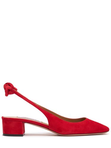 Mm Very Bow Tie Suede Slingbacks - AQUAZZURA - Modalova