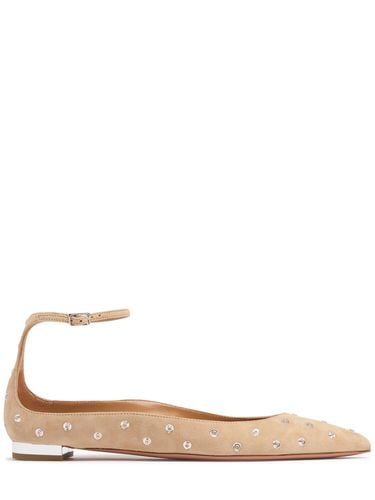 Mm Love Affair Suede & Crystal Flats - AQUAZZURA - Modalova