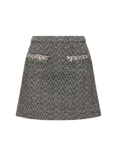 Herringbone Mini Skirt - SELF-PORTRAIT - Modalova