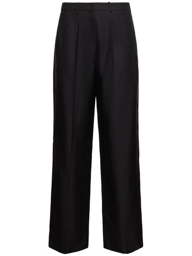 Pleated Silk Straight Pants - MAGDA BUTRYM - Modalova