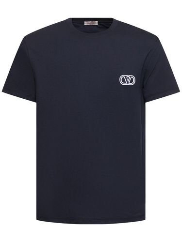 Regular Fit Cotton T-shirt With Logo - VALENTINO - Modalova