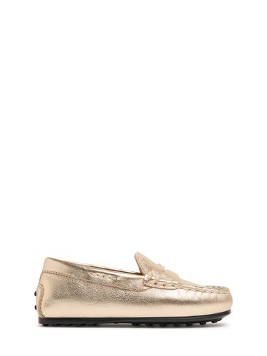 Mocasines De Piel Metalizada - TOD'S JUNIOR - Modalova