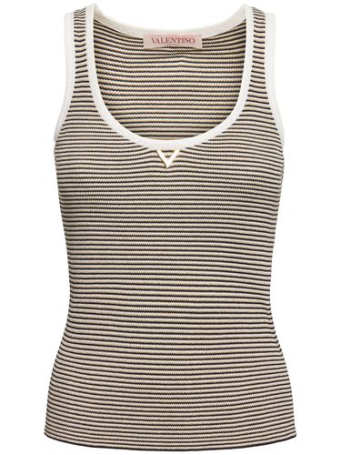 Striped Lurex Sleeveless Top - VALENTINO - Modalova