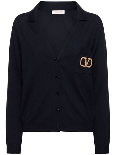 Wool Polo Cardigan - VALENTINO - Modalova