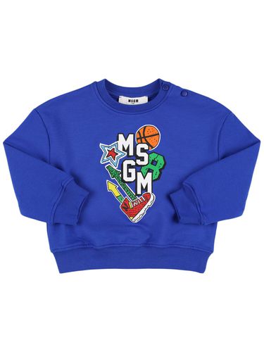 Bedrucktes Sweatshirt Aus Baumwollmischung - MSGM - Modalova