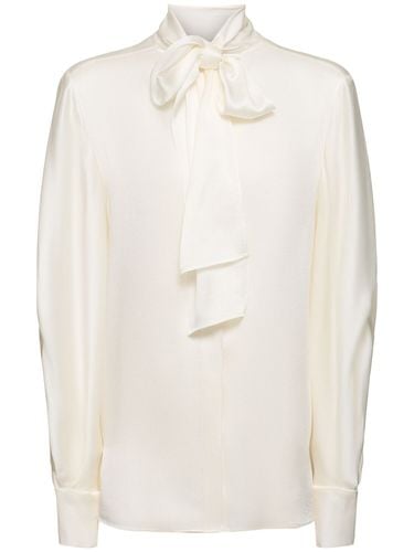 Bow Neck Satin Shirt - ALBERTA FERRETTI - Modalova