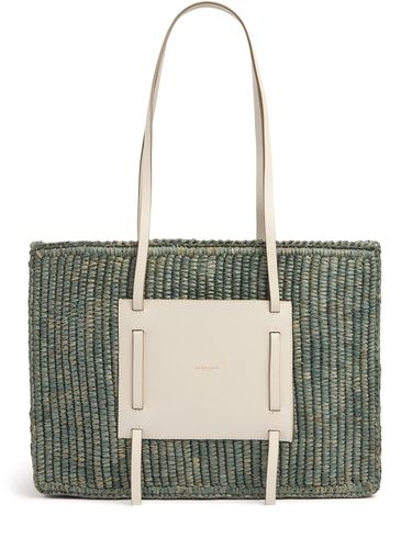 Capri Raffia & Leather Tote Bag - DEMELLIER - Modalova